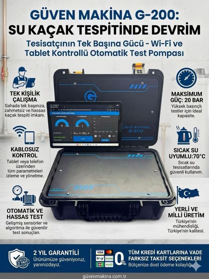 G200 Wi̇fi̇ 20 Bar  Otomati̇k Test Pompası