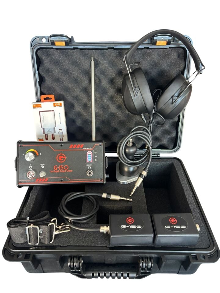 G150 Akustik Su Kaçak Tespit Cihazı TAM SET İÇ-DIŞ MEKAN